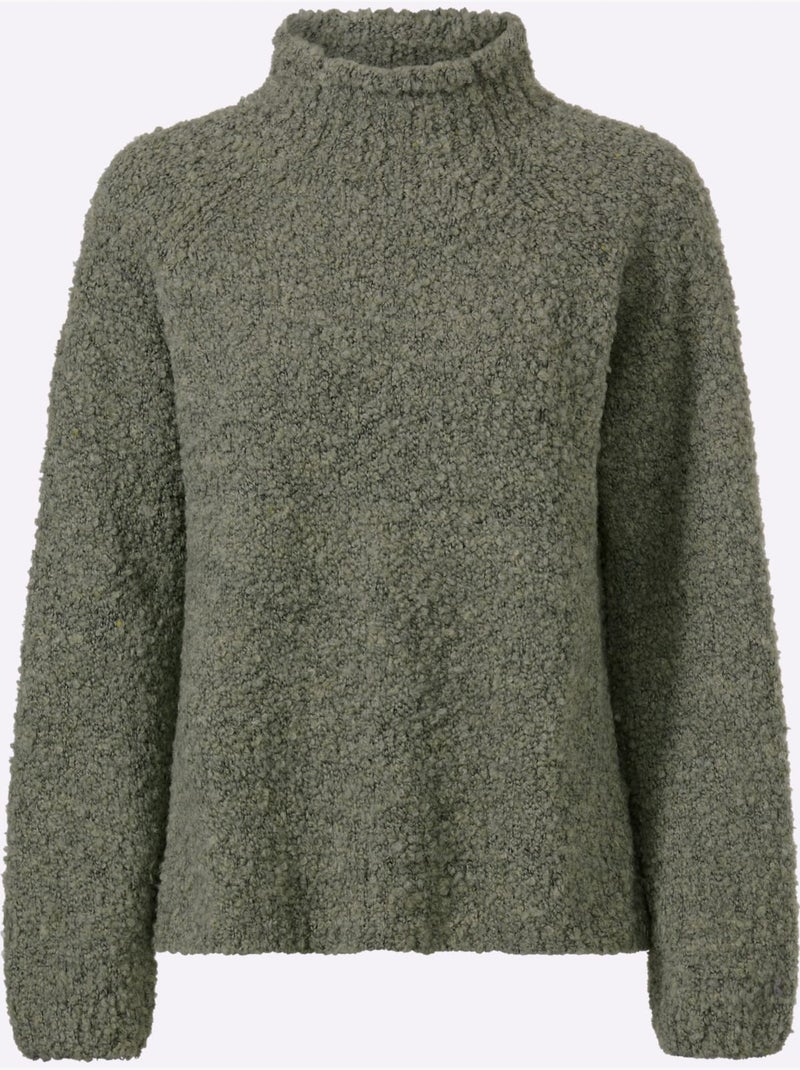 Pull en tricot 15% laine - taille standard - helline Vert/Rose - Kiabi