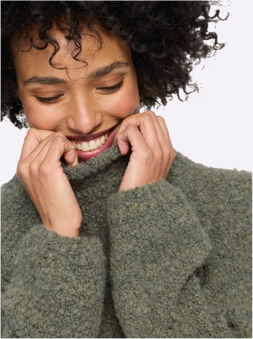 Pull en tricot 15% laine - taille standard - helline - Kiabi Pull en tricot 15% laine - taille standard - helline - Kiabi