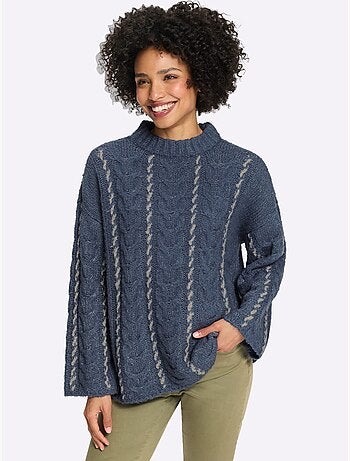 Pull en tricot 18% laine - taille standard - helline