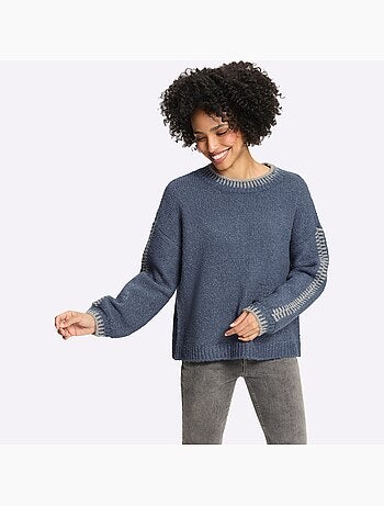 Pull en tricot 18% laine - taille standard - helline