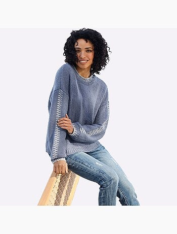 Pull en tricot 18% laine - taille standard - helline