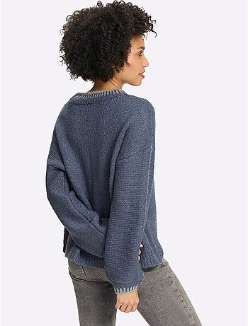 Pull en tricot 18% laine - taille standard - helline
