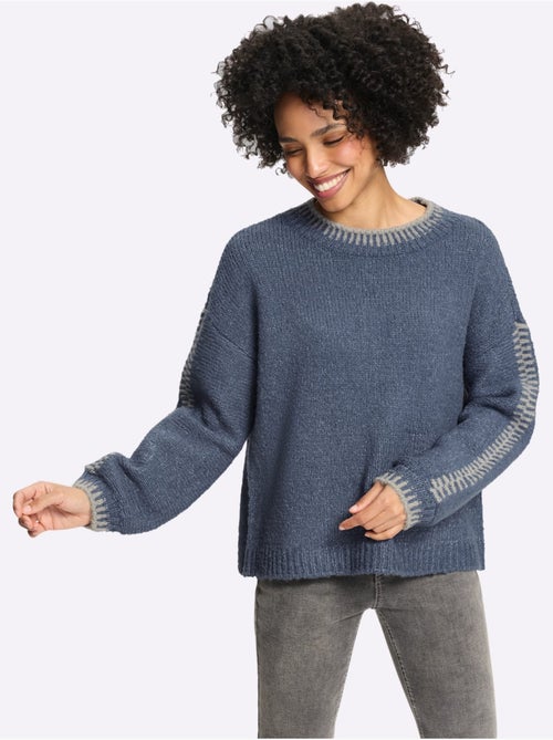 Pull en tricot 18% laine - taille standard - helline - Kiabi Pull en tricot 18% laine - taille standard - helline - Kiabi