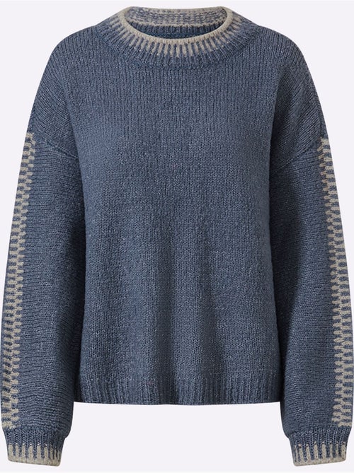 Pull en tricot 18% laine - taille standard - helline - Kiabi Pull en tricot 18% laine - taille standard - helline - Kiabi