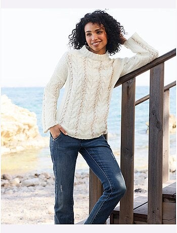 Pull en tricot 18% laine - taille standard - helline