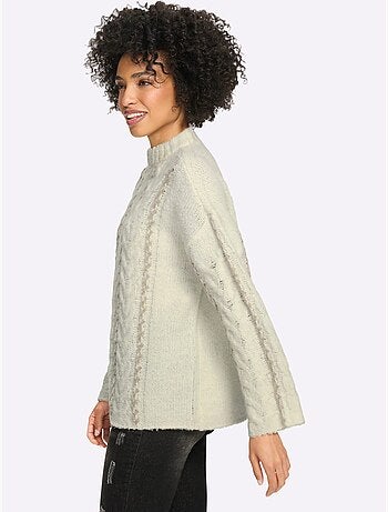 Pull en tricot 18% laine - taille standard - helline