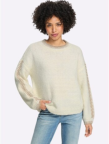 Pull en tricot 18% laine - taille standard - helline