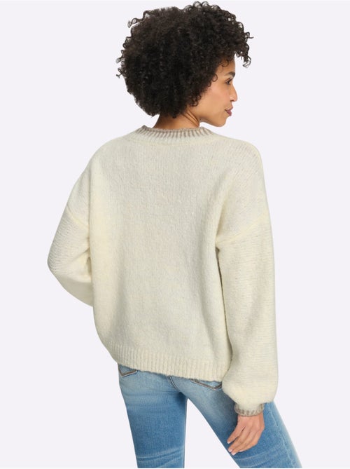 Pull en tricot 18% laine - taille standard - helline - Kiabi Pull en tricot 18% laine - taille standard - helline - Kiabi