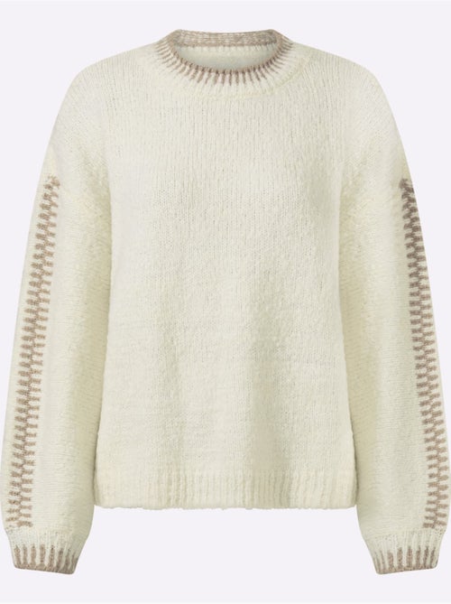 Pull en tricot 18% laine - taille standard - helline - Kiabi Pull en tricot 18% laine - taille standard - helline - Kiabi