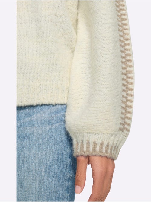 Pull en tricot 18% laine - taille standard - helline - Kiabi Pull en tricot 18% laine - taille standard - helline - Kiabi