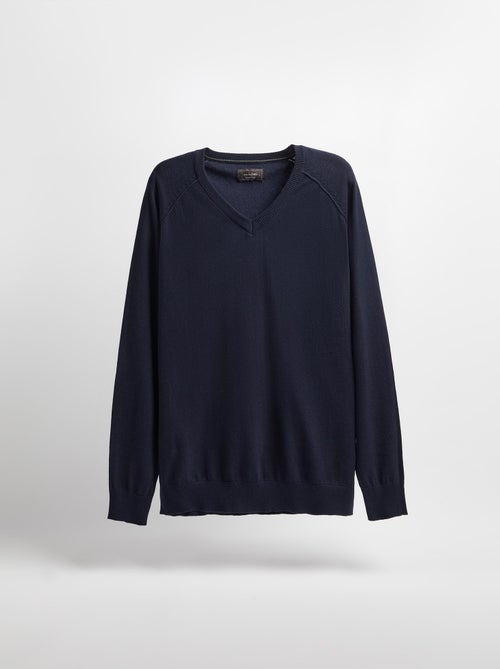 Pull en tricot à col en V - Kiabi
