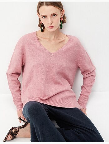 Pull en tricot à col en V
