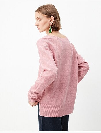 Pull en tricot à col en V