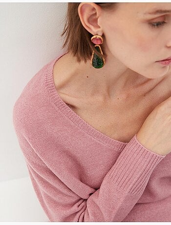 Pull en tricot à col en V