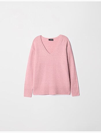 Pull en tricot à col en V