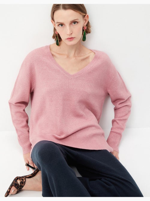 Pull en tricot à col en V - Kiabi