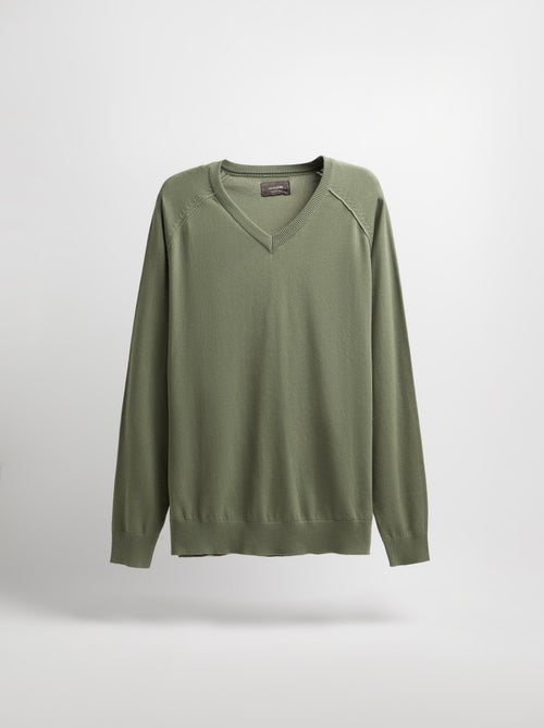 Pull en tricot à col en V - Kiabi