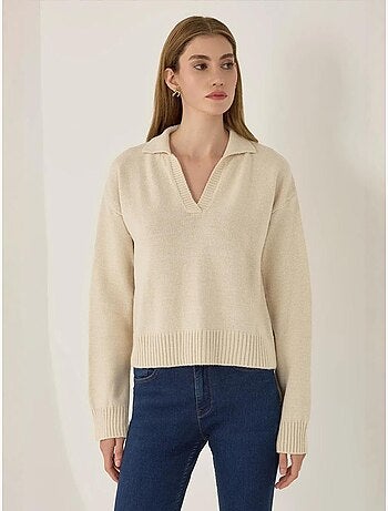 Pull en tricot à col polo