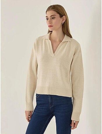 Pull en tricot à col polo