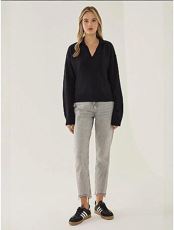Pull en tricot à col polo