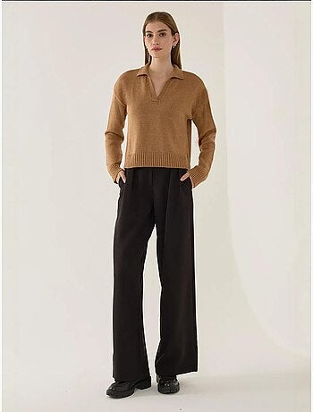 Pull en tricot à col polo