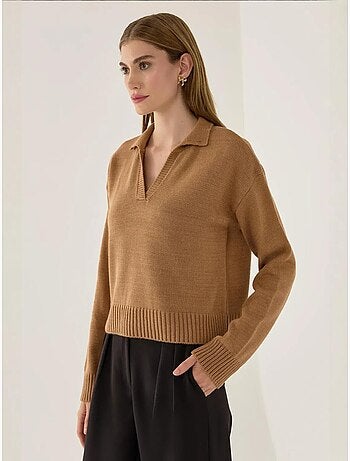 Pull en tricot à col polo