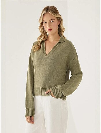 Pull en tricot à col polo