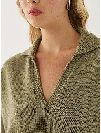 Pull en tricot à col polo