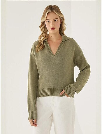 Pull en tricot à col polo