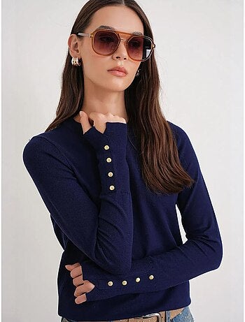Pull en tricot à col rond et coupe slim mixray
