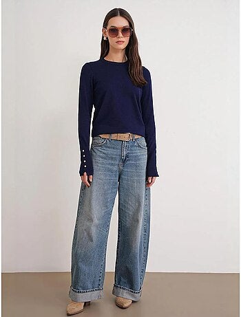 Pull en tricot à col rond et coupe slim mixray