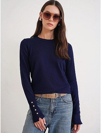 Pull en tricot à col rond et coupe slim mixray