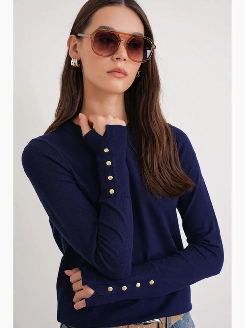 Pull en tricot à col rond et coupe slim mixray - Kiabi Pull en tricot à col rond et coupe slim mixray - Kiabi