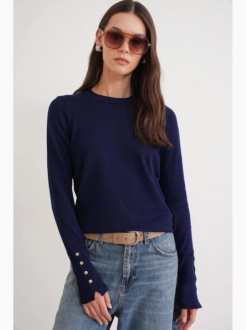 Pull en tricot à col rond et coupe slim mixray - Kiabi Pull en tricot à col rond et coupe slim mixray - Kiabi
