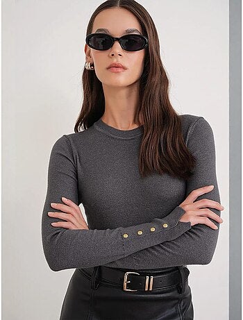 Pull en tricot à col rond et coupe slim mixray
