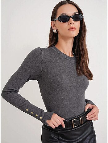Pull en tricot à col rond et coupe slim mixray