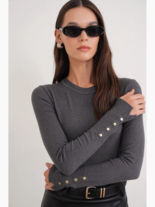 Pull en tricot à col rond et coupe slim mixray - Kiabi