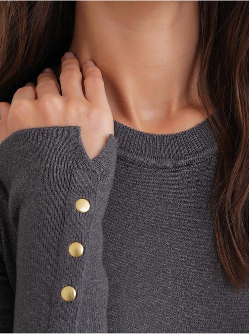 Pull en tricot à col rond et coupe slim mixray - Kiabi