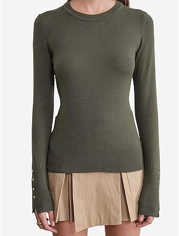 Pull en tricot à col rond et coupe slim mixray