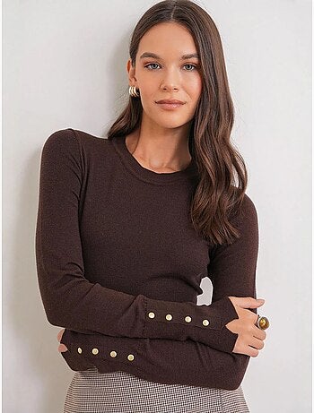 Pull en tricot à col rond et coupe slim mixray