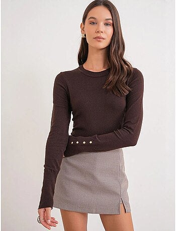 Pull en tricot à col rond et coupe slim mixray