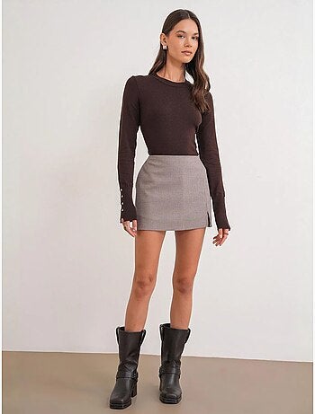 Pull en tricot à col rond et coupe slim mixray
