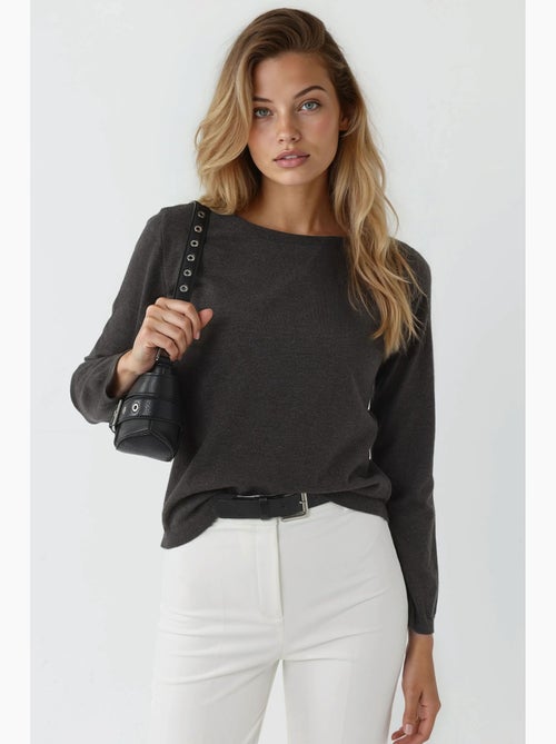 Pull en tricot à col rond hiccup - Kiabi Pull en tricot à col rond hiccup - Kiabi
