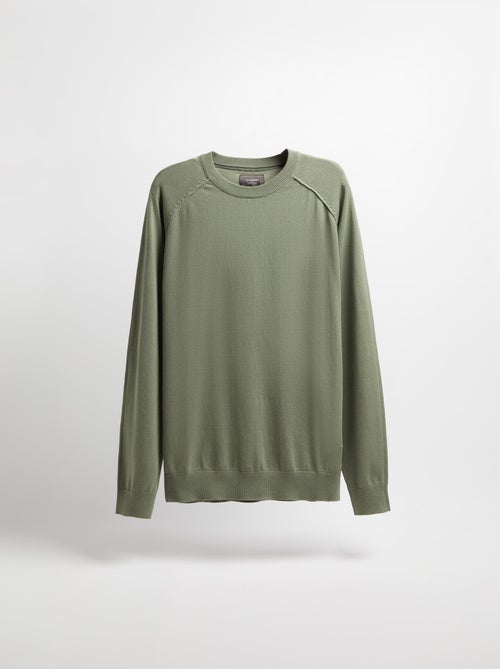Pull en tricot à col rond - Kiabi
