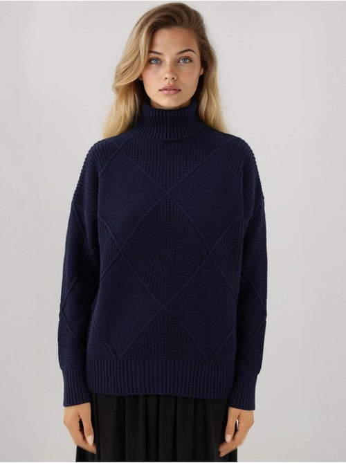 Pull en tricot à col roulé - Kiabi