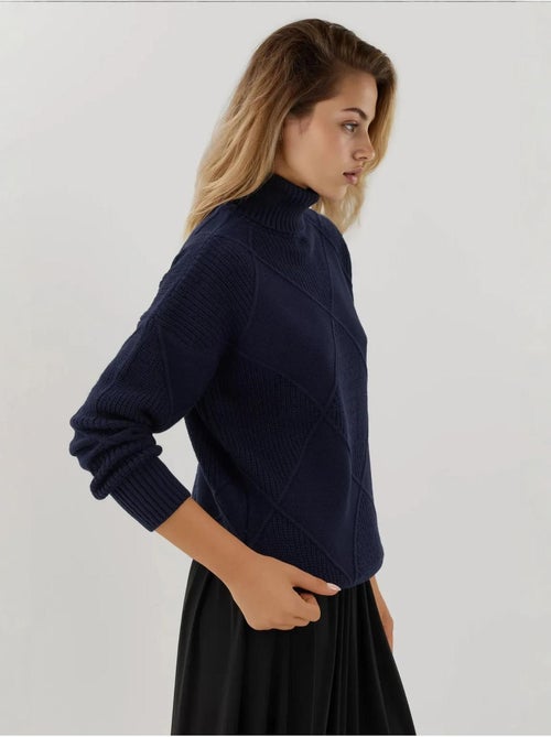 Pull en tricot à col roulé - Kiabi