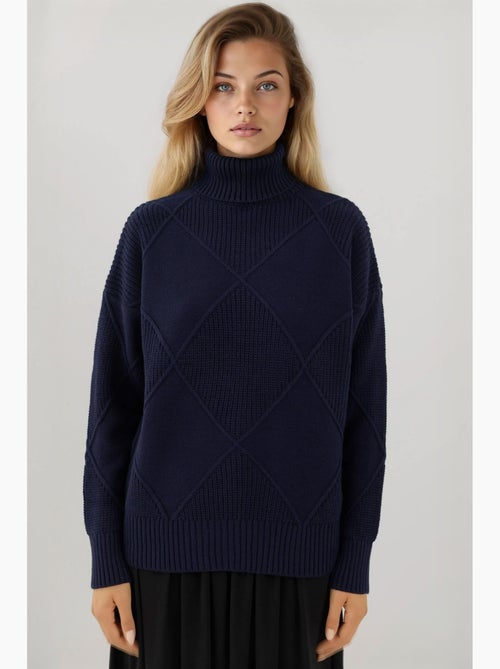 Pull en tricot à col roulé hiccup - Kiabi
