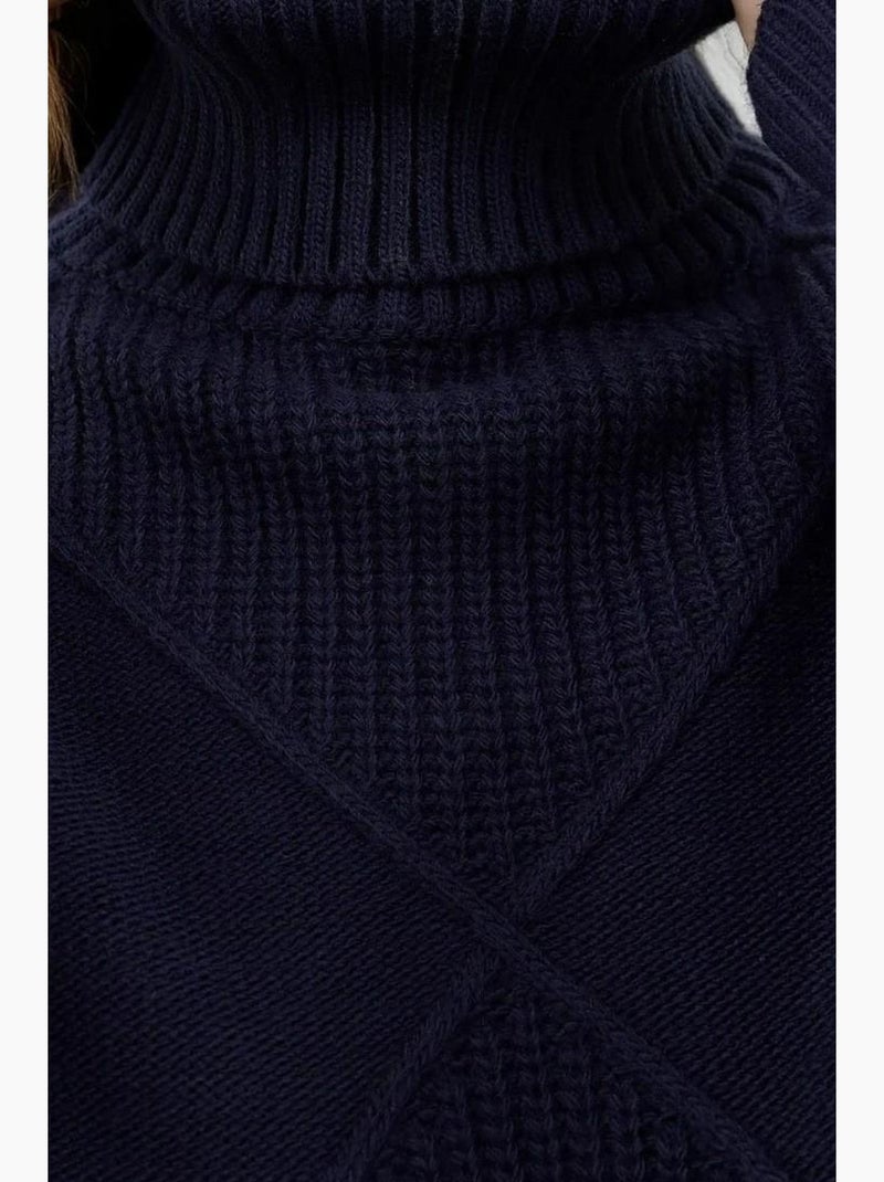 Pull en tricot à col roulé hiccup Bleu foncé - Kiabi