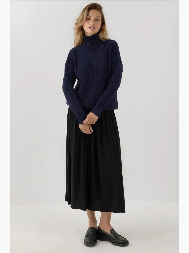 Pull en tricot à col roulé hiccup Bleu foncé - Kiabi