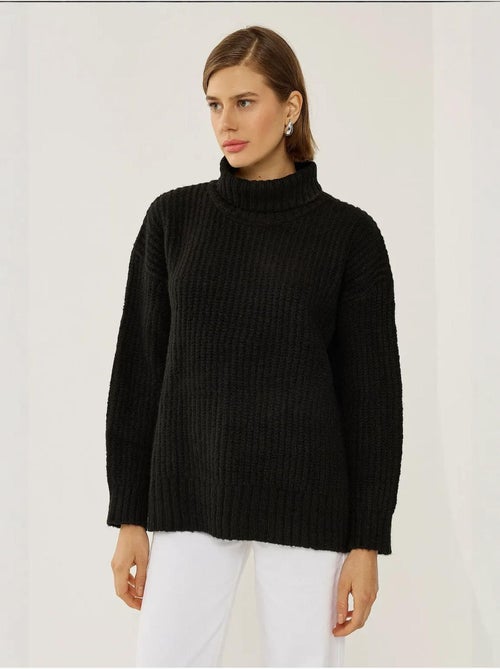 Pull en tricot à col roulé - Kiabi